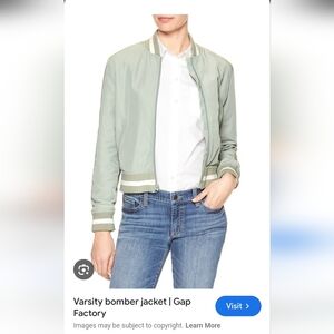 GAP Factory Women's Sage Bomber Jacket. Gap Varsity Bomber Jacket size XSmall